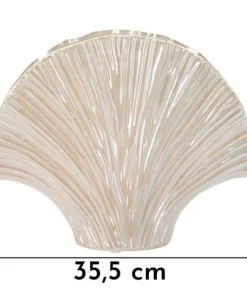 Vase design coquillage finition perlée et brillante