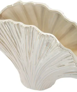 Vase design coquillage finition perlée et brillante