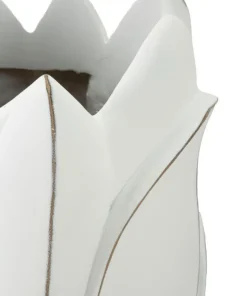 Vase en céramique blanc décorations en relief Gardy