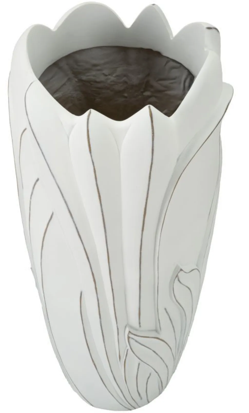 Vase en céramique blanc décorations en relief Gardy