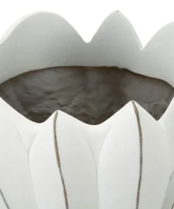 Vase en céramique blanc décorations en relief Gardy