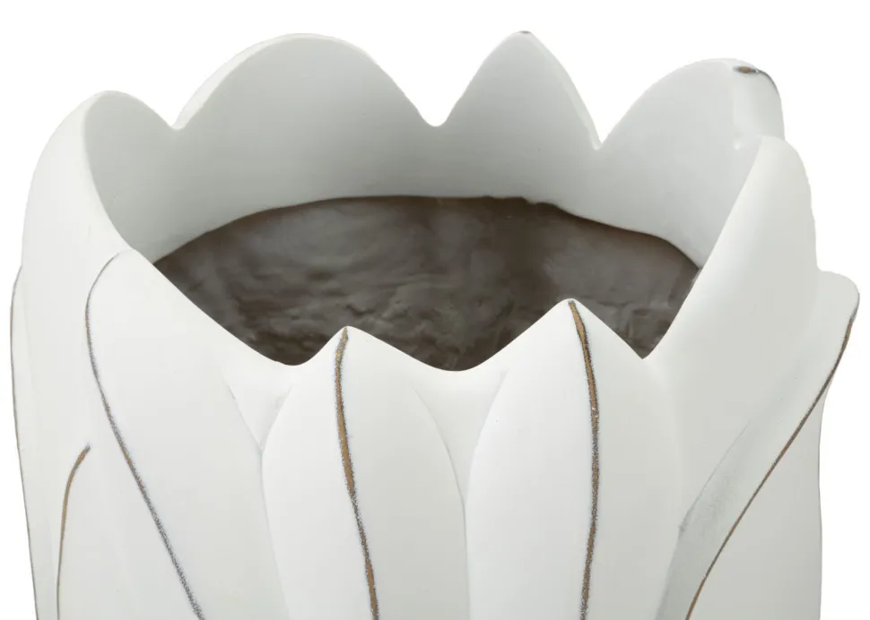 Vase en céramique blanc décorations en relief Gardy