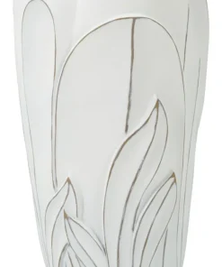 Vase en céramique blanc décoré en relief
