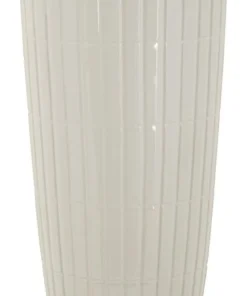 Vase en céramique blanche avec anneaux dorés