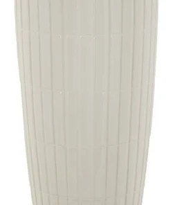 Vase en céramique blanche avec anneaux dorés
