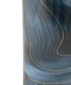 Vase en céramique décoré avec couvercle finitions dorées