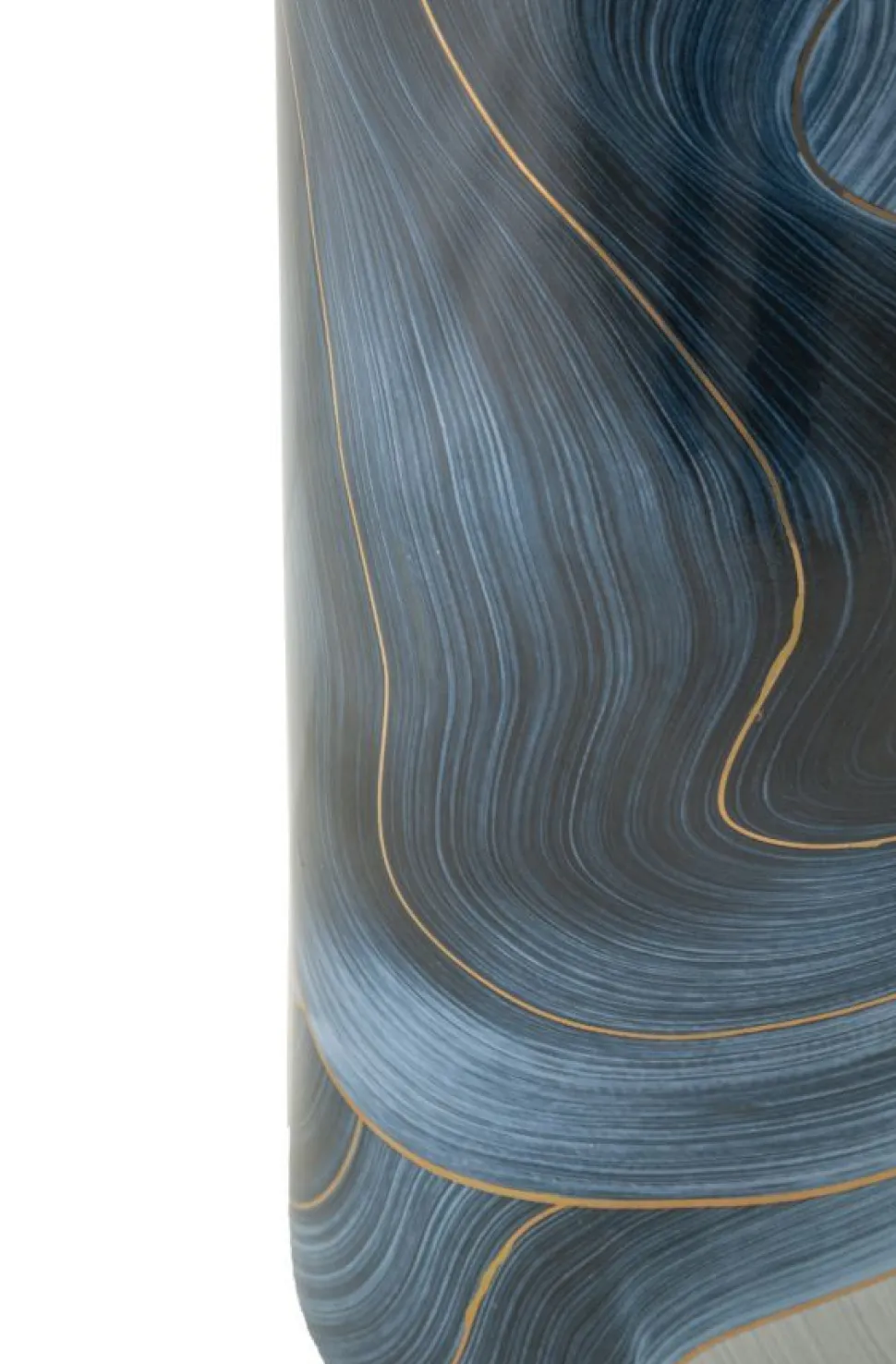 Vase en céramique décoré avec couvercle finitions dorées