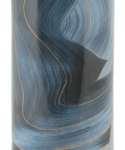 Vase en céramique décoré avec couvercle finitions dorées