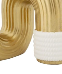 Vase en polyester blanc et doré