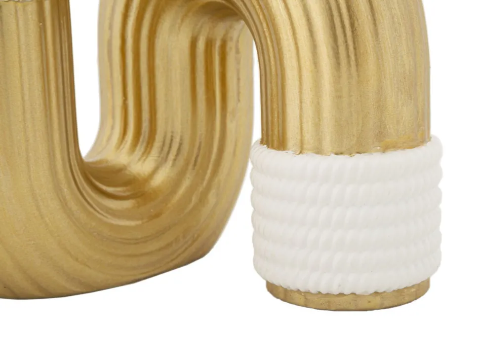Vase en polyester blanc et doré