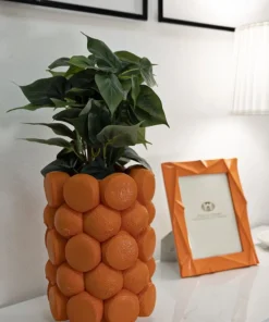 Vase en polyrésine motif Oranges Orange