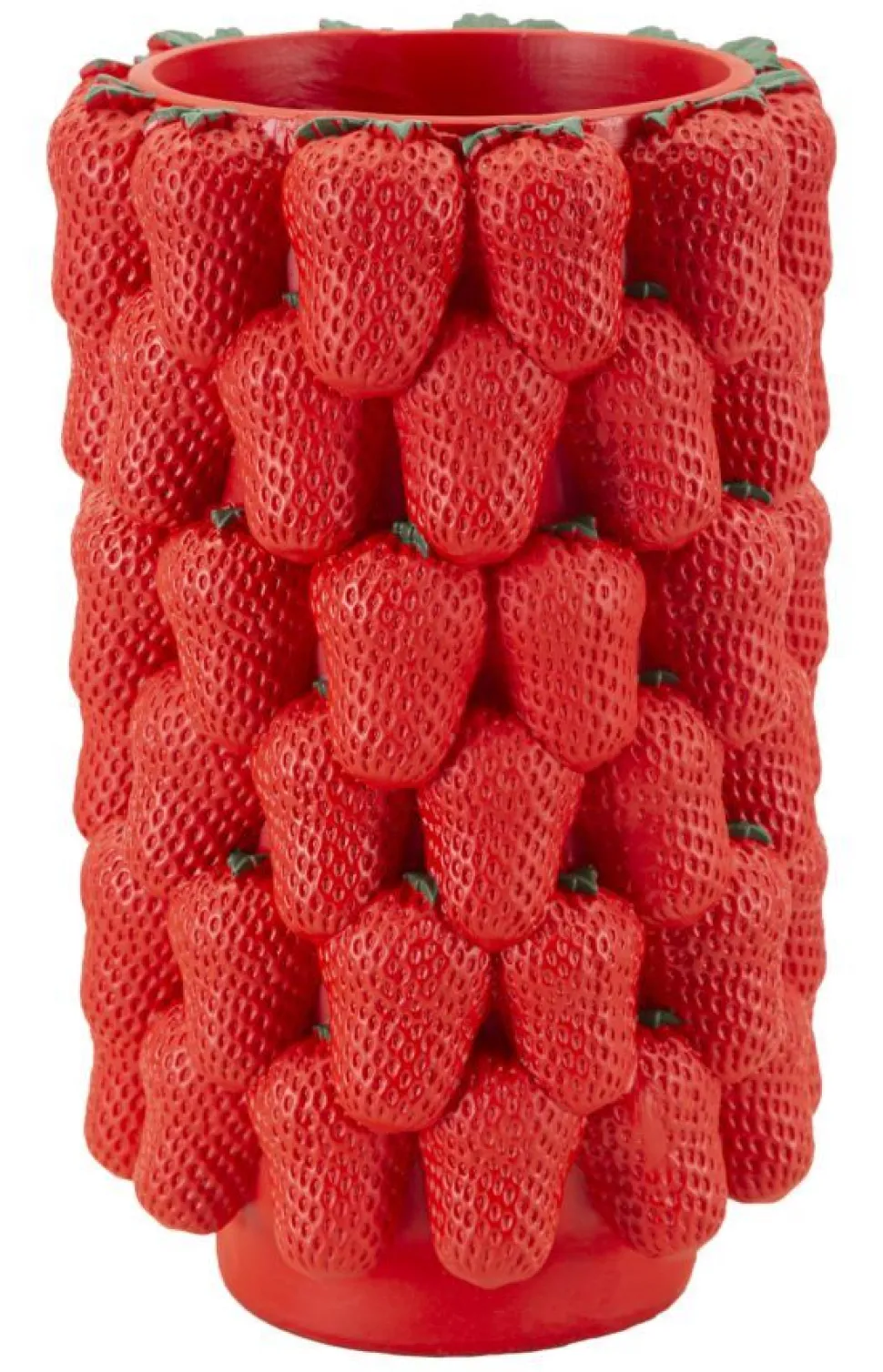 Vase en polyrésine rouge fraises