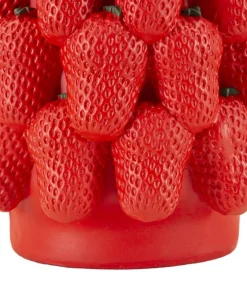 Vase en polyrésine rouge fraises