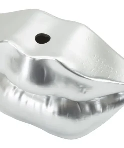Vase en résine argentée Lips
