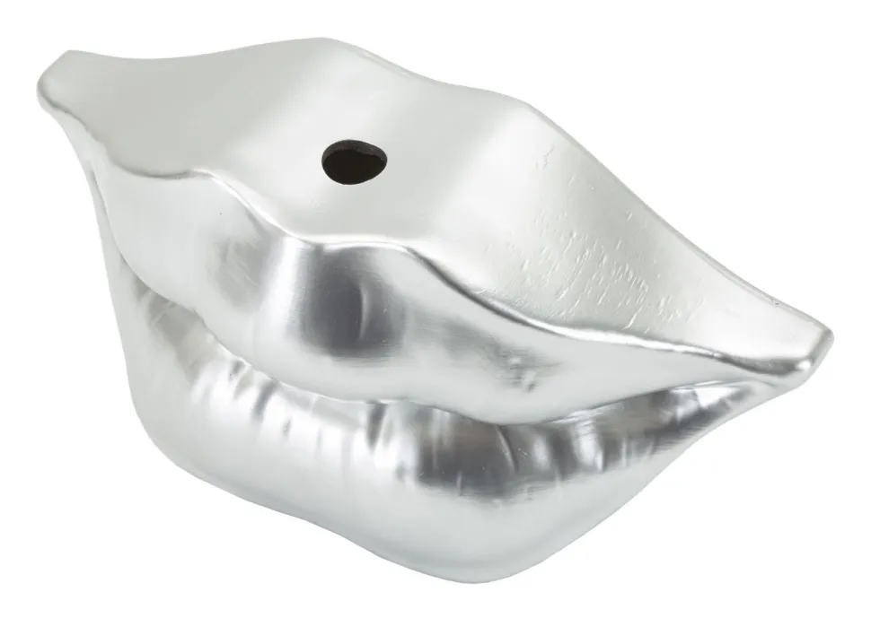 Vase en résine argentée Lips