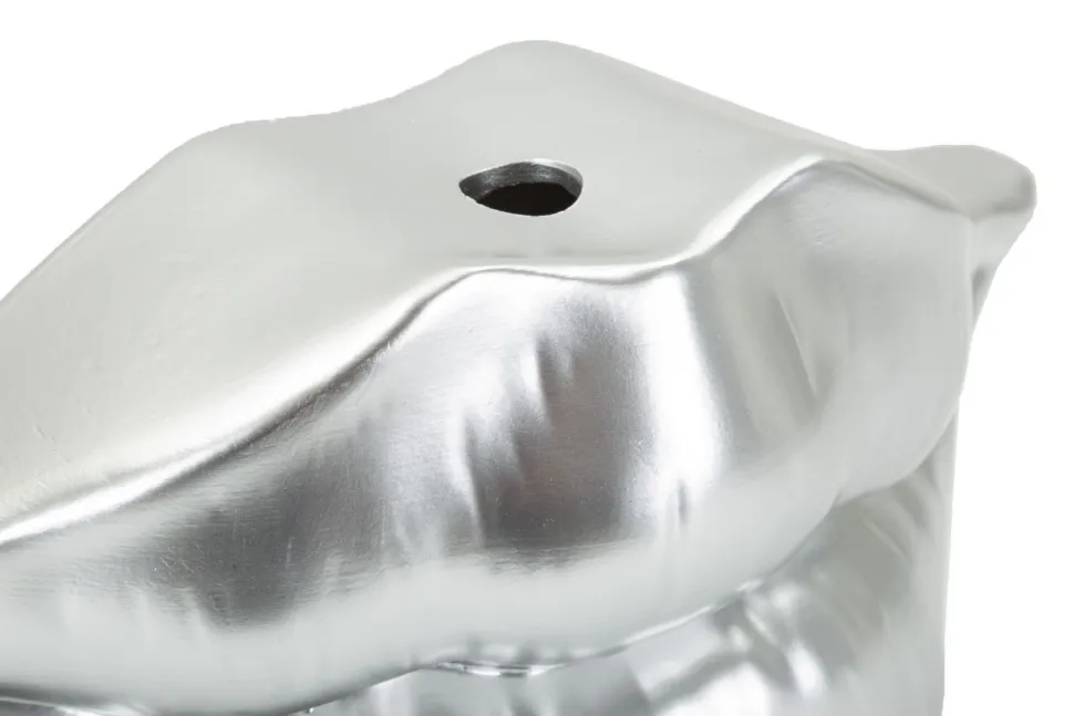 Vase en résine argentée Lips
