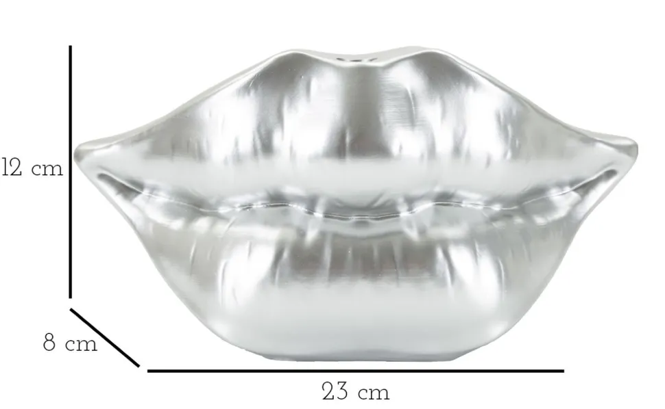 Vase en résine argentée Lips