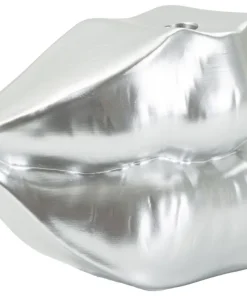 Vase en résine argentée Lips
