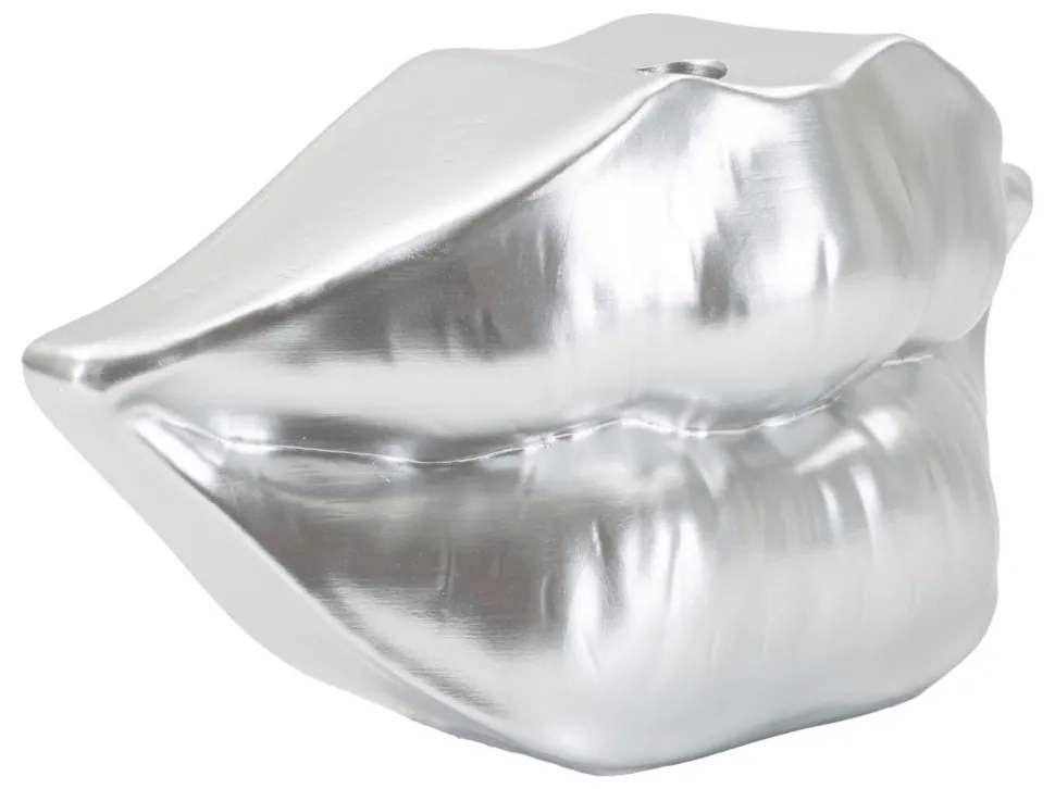 Vase en résine argentée Lips