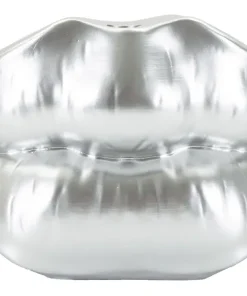Vase en résine argentée Lips