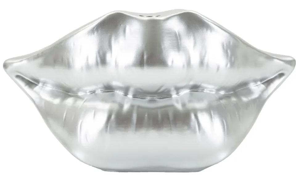 Vase en résine argentée Lips