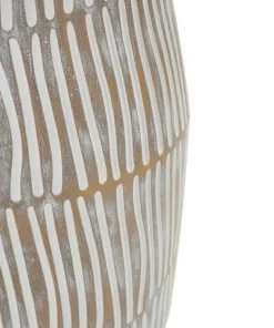 Vase en résine Hanoi finition naturelle avec gravures raffinées