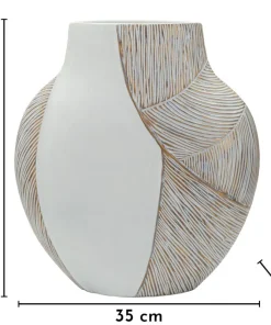 Vase en résine Ho Chi Minh Blanc et doré