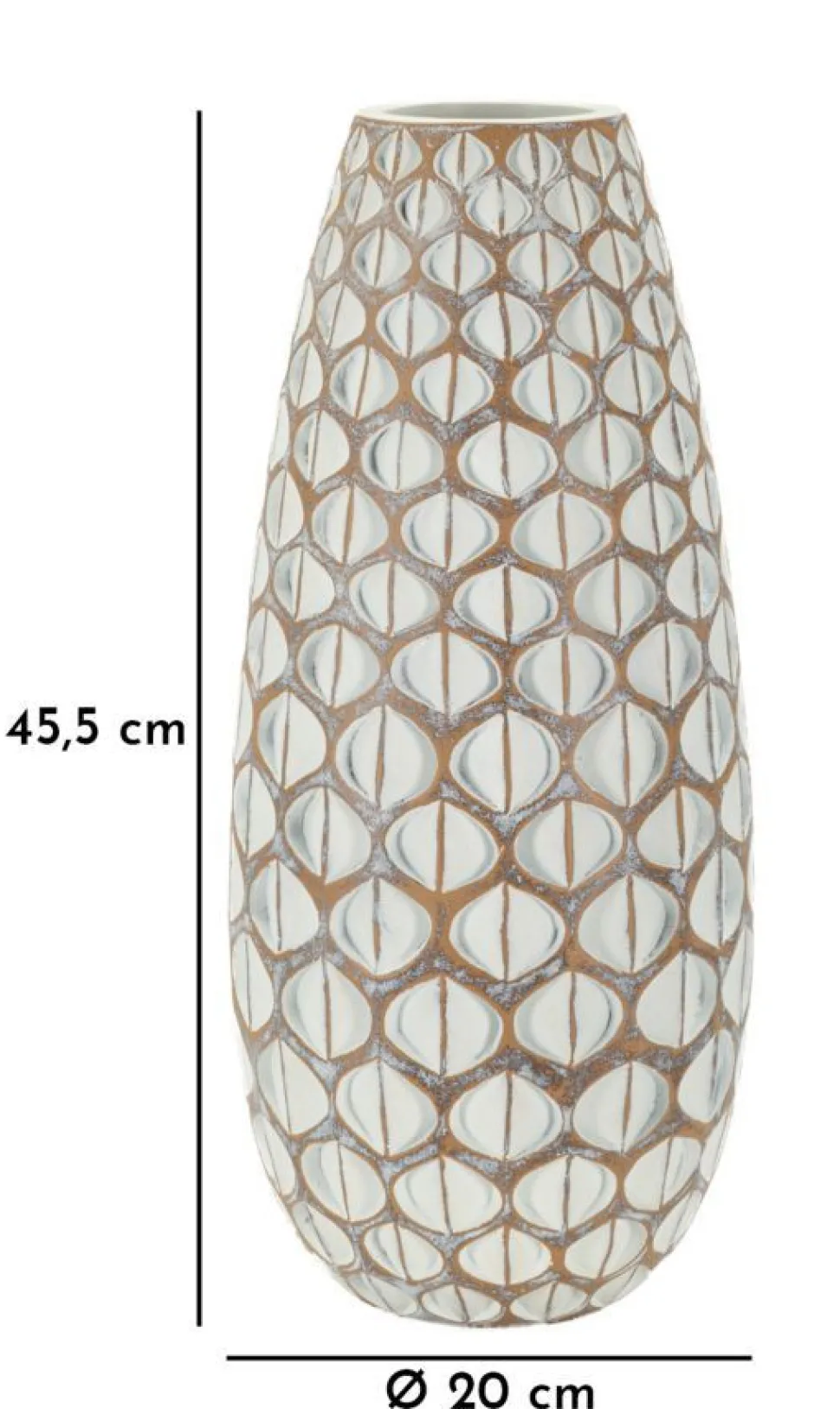 Vase en résine Tibet texture géométrique