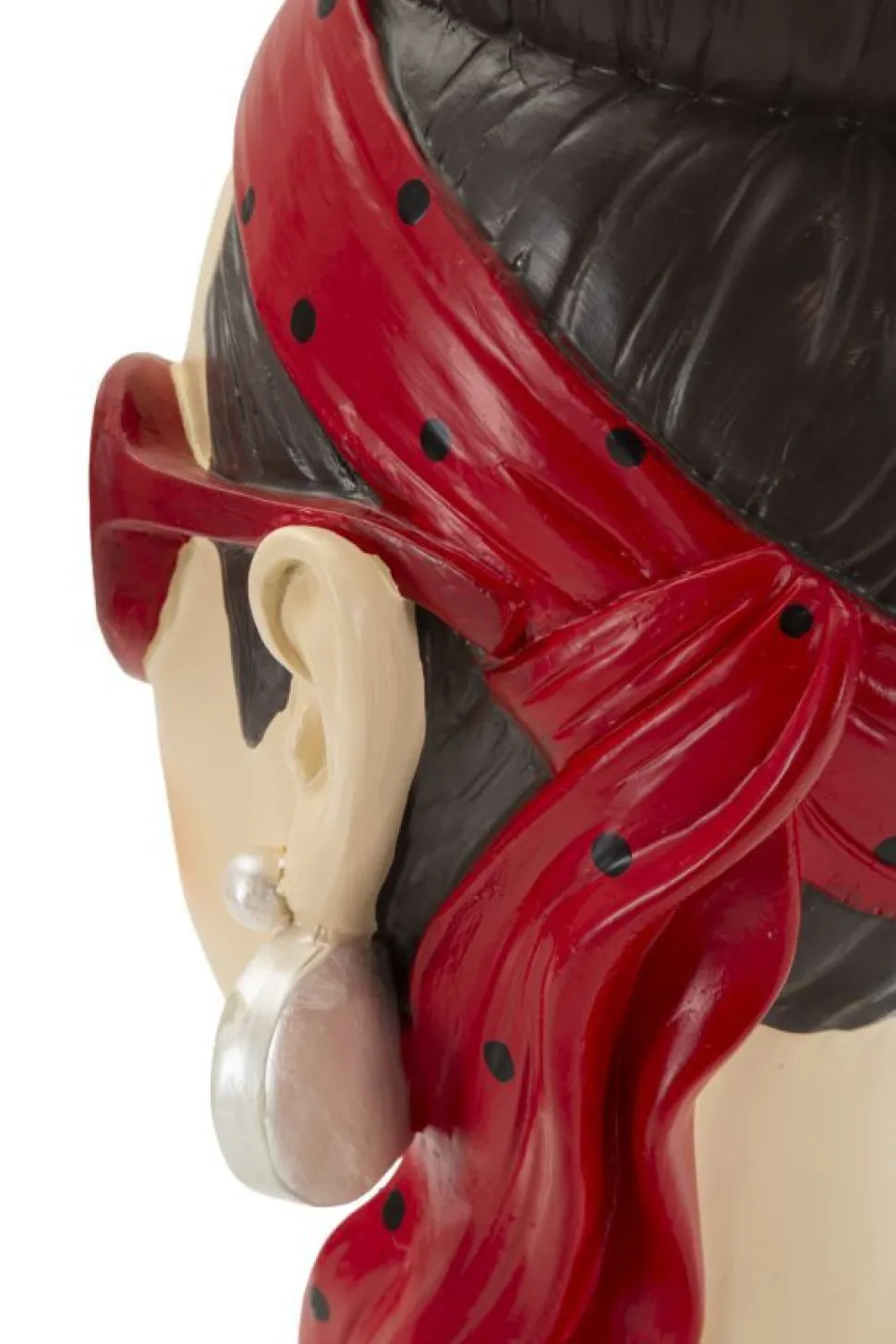 Vase Femme Hollywood Polyresine Noir et Rouge