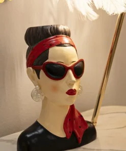 Vase Femme Hollywood Polyresine Noir et Rouge