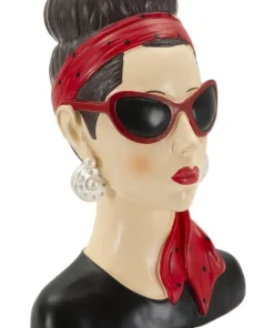 Vase Femme Hollywood Polyresine Noir et Rouge