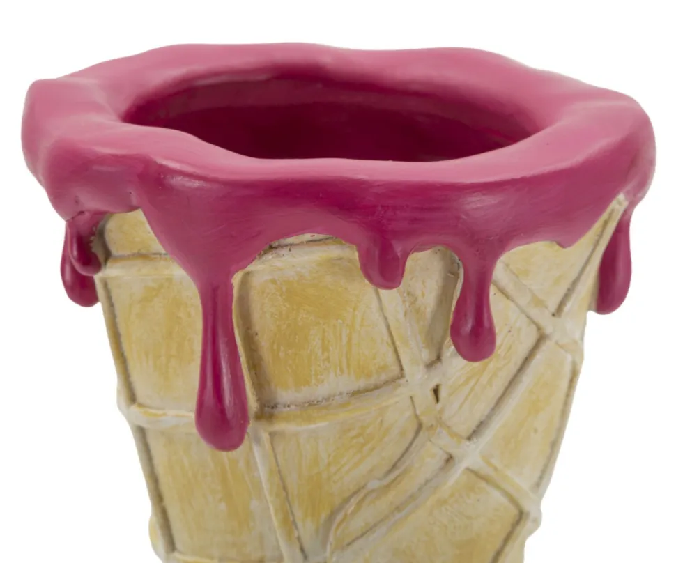 Vase Flower Cone main dorée et cornet crème