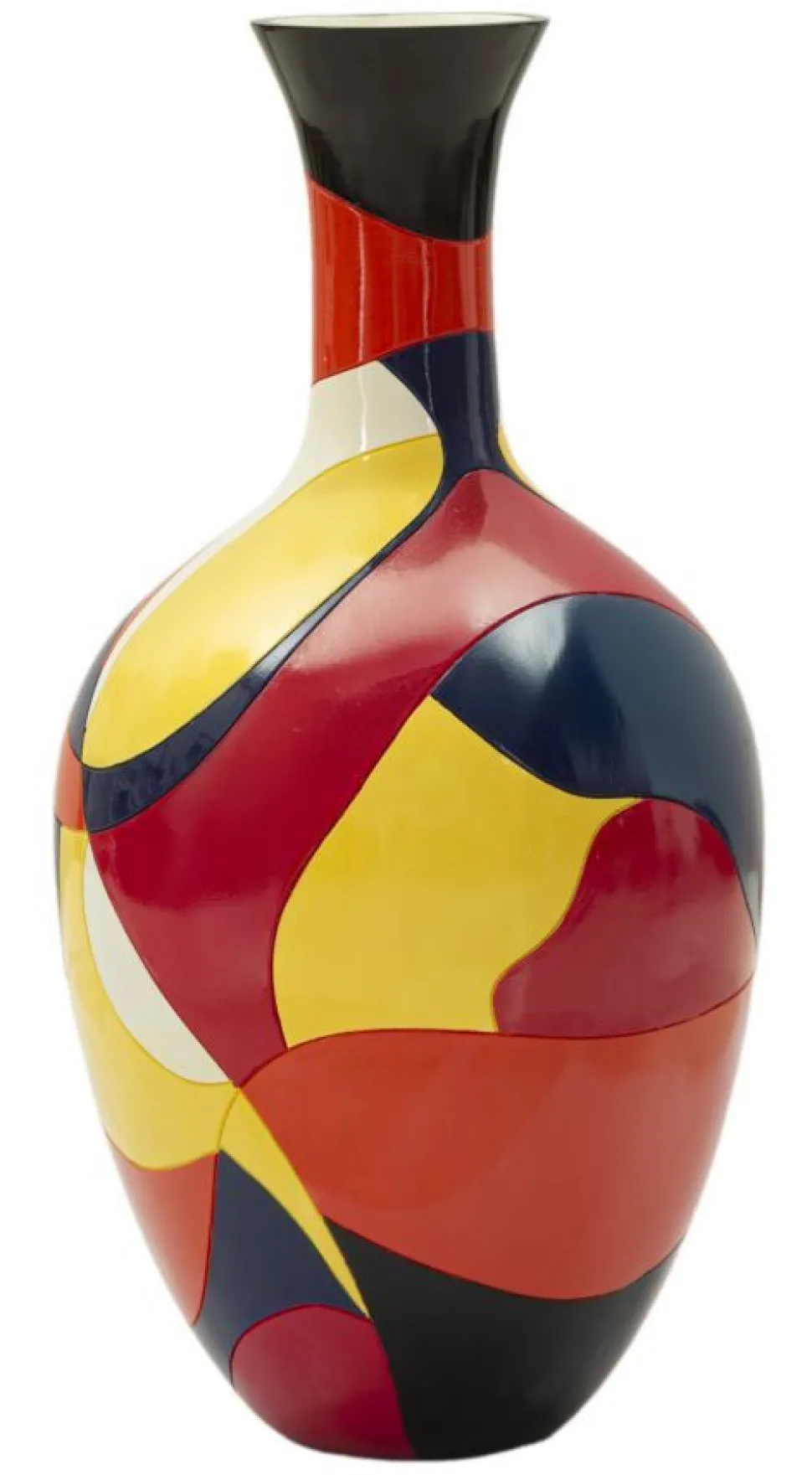Vase géométrique multicolore en polyrésine