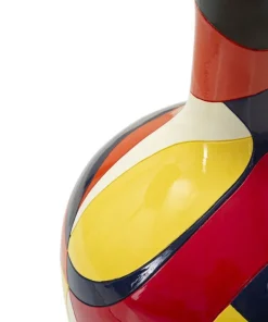 Vase géométrique multicolore en polyrésine