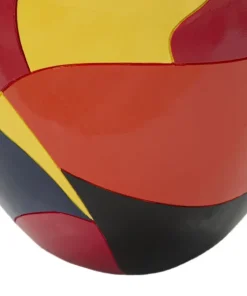Vase géométrique multicolore en polyrésine
