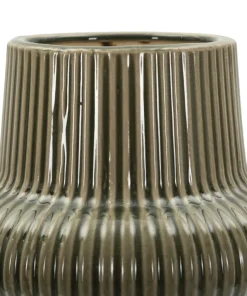 Vase harmonieux en céramique sculptée couleur taupe