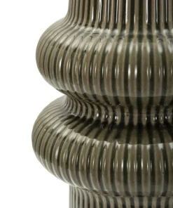 Vase harmonieux en céramique sculptée couleur taupe