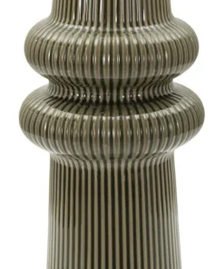 Vase harmonieux en céramique sculptée couleur taupe
