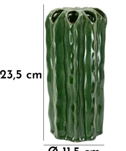 Vase haut effet cactus vert