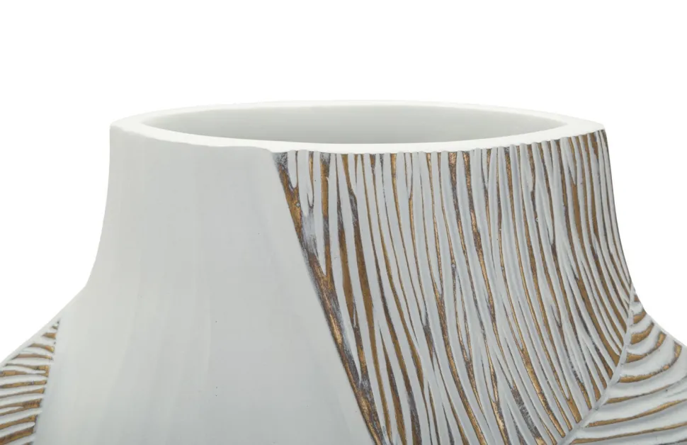 Vase Ho Chi Minh Résine Blanche et Dorée