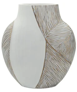 Vase Ho Chi Minh Résine Blanche et Dorée