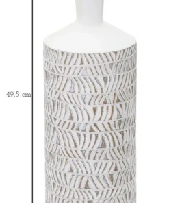 Vase Nairobi Polyrésine Blanche décorations sculptées abstraites et géométriques
