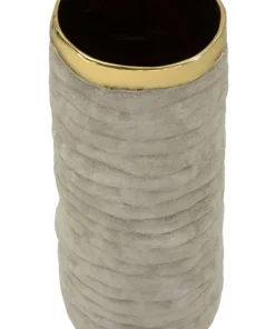 Vase ouvert Lima en céramique Beige et doré