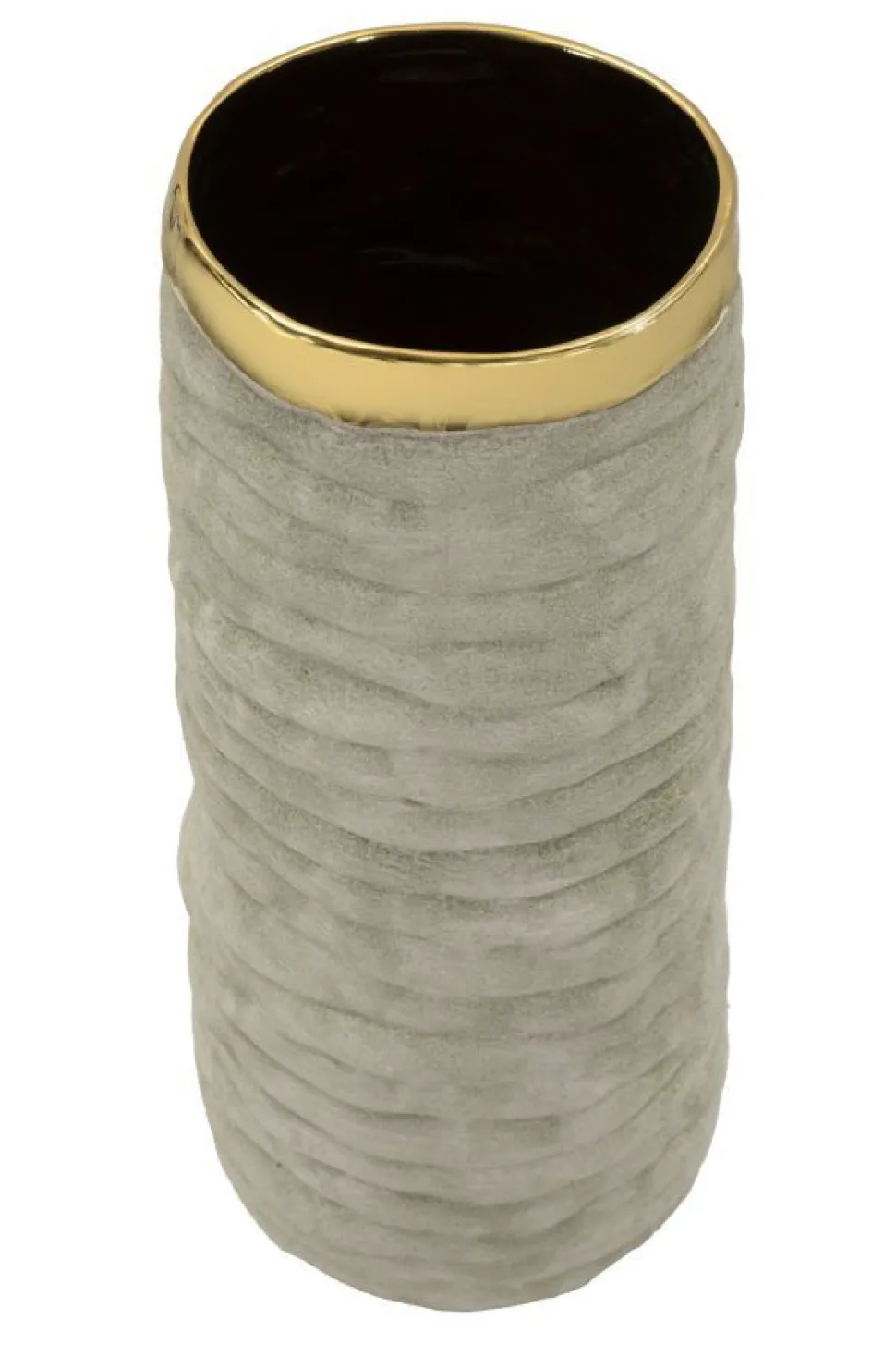 Vase ouvert Lima en céramique Beige et doré