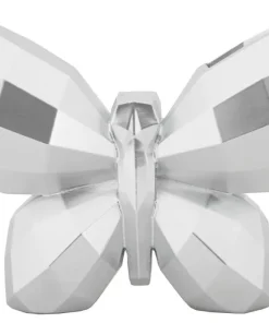 Vase Papillon en Résine Argentée