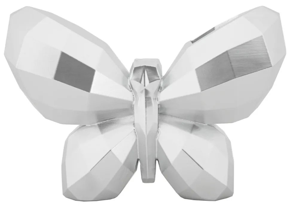 Vase Papillon en Résine Argentée