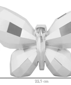 Vase Papillon en Résine Argentée