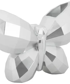 Vase Papillon en Résine Argentée