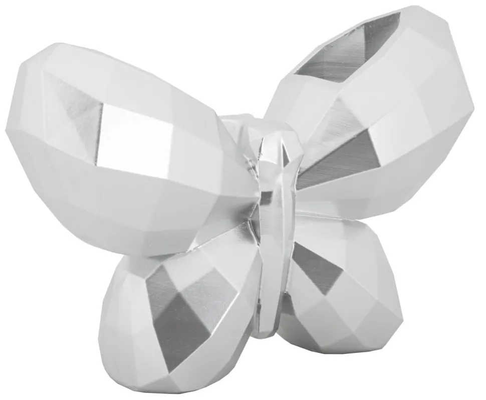Vase Papillon en Résine Argentée