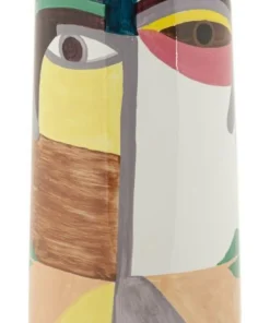 Vase Piccassy haut décoratif géométrique multicolore